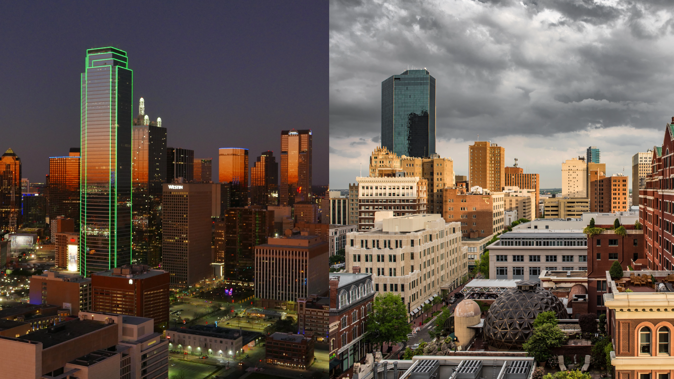 skyline of ft. worth and dallas